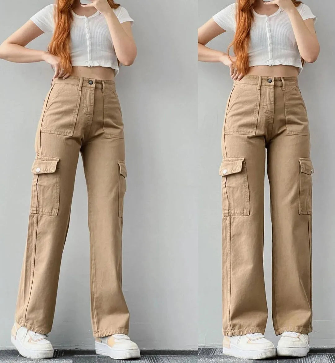 Mid Waist Cargo Pants