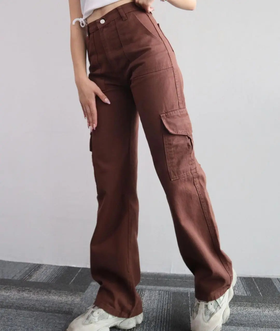 Mid Waist Cargo Pants