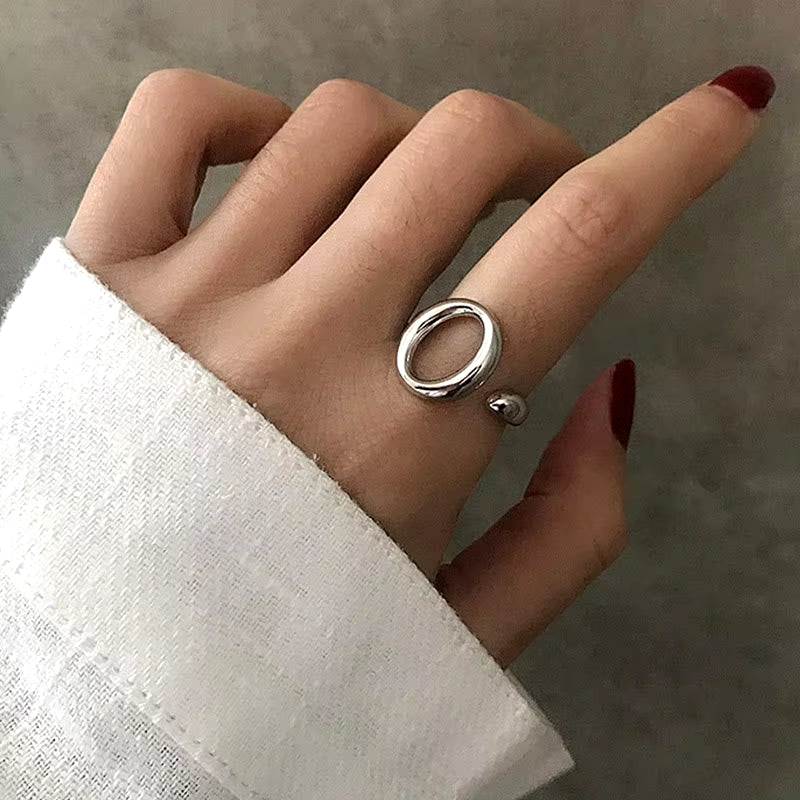 S925 Sterling Silver Rings for Women Fashion Simplicity Resizable Geometry Multilayer Party Ring Jewelry Accessories Wholesale