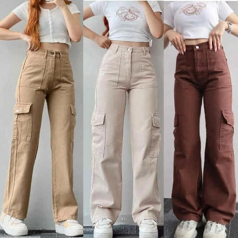 Mid Waist Cargo Pants